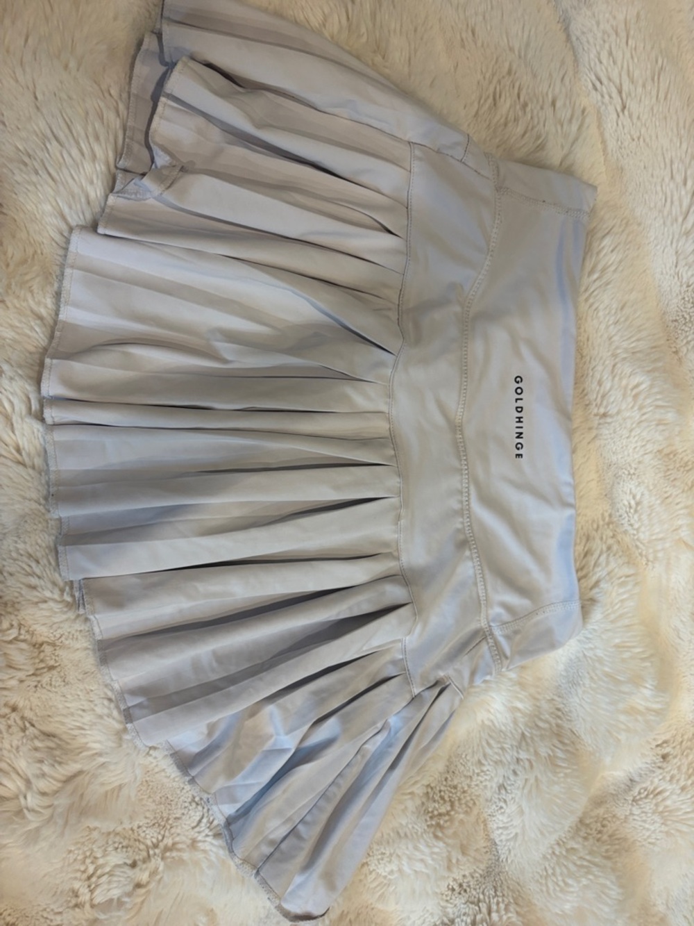 GOLDSHINCE Light Gray Pleated Skater Skirt